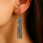 Vintage Colourful Silver Earrings