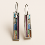 Vintage Colourful Silver Earrings