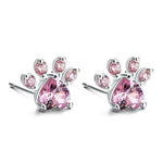 Rose Gold Paw Jewellery Set – 4 Pieces with Zirconia Heart (Ring, Necklace, Earrings, Bracelet)