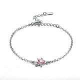 Rose Gold Paw Jewellery Set – 4 Pieces with Zirconia Heart (Ring, Necklace, Earrings, Bracelet)