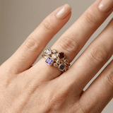 Colourful Gemstone Gold Stacking Ring Set