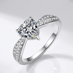 Heart Zirconia Silver Pavé Ring