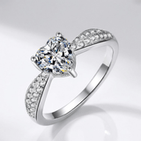Heart Zirconia Silver Pavé Ring