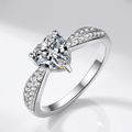 Heart Zirconia Silver Pavé Ring