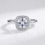 Zirconia Silver Halo Ring