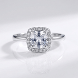 Zirconia Silver Halo Ring