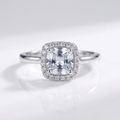 Zirconia Silver Halo Ring