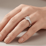 Silver Round Diamond Classic Ring