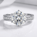Silver Round Diamond Classic Ring