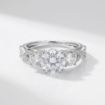Silver Round Zirconia Vintage Ring