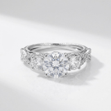Silver Round Zirconia Vintage Ring