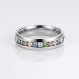 Colourful Crystal Eternity Band Ring