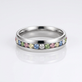 Colourful Crystal Eternity Band Ring