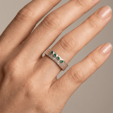 Emerald Textured Cuff Ring - (Adjustable)