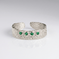 Emerald Textured Cuff Ring - (Adjustable)
