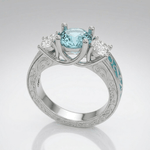 Silver Gemstone Oval Halo Ring