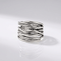 Silver Stacked Zirconia Ring - (Adjustable)