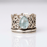 Silver Labradorite Vintage Ring