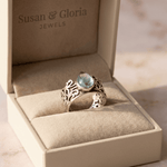 Silver Labradorite Vintage Ring