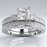 Silver Square Diamond Pave Ring