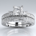 Silver Square Diamond Pave Ring