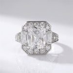 Silver Rectangular Zirconia Ring
