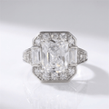 Silver Rectangular Zirconia Ring