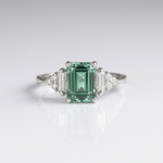 Silver Diamond Trio Ring