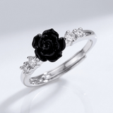 Silver Rose Diamond Ring - (Adjustable)