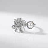 Silver Pearl Beaded Ring