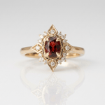 Gold Ruby Diamond Vintage Ring