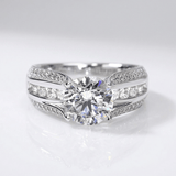 Silver Round Diamond Pave Band Ring