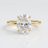 Gold Oval Diamond Solitaire Ring