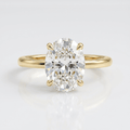 Gold Oval Diamond Solitaire Ring