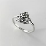 Silver Flower Ornate Ring