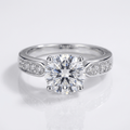 Rose Gold Round Diamond Pave Ring - (Adjustable)