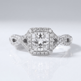Silver Cushion Diamond Trilogy Ring