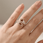 Gold Smoky Quartz Ring - (Adjustable)