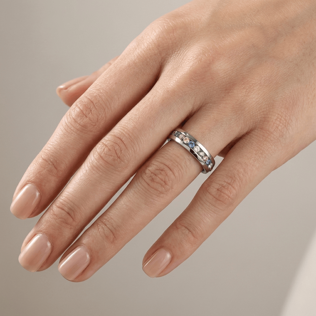 Colourful Crystal Eternity Band Ring