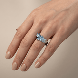 Blue Crystal Whisper Ring - (Adjustable)