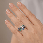 Silver Colourful Gemstone Ring