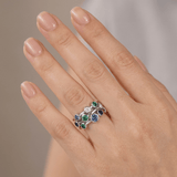 Silver Colourful Gemstone Ring