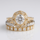 Gold Diamond Oval Filigree Ring
