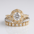 Gold Diamond Oval Filigree Ring
