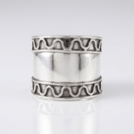 Silver Shell Stripe Ring