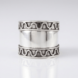 Silver Shell Stripe Ring