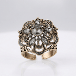 Silver Diamond Flower Burst Ring