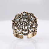 Silver Diamond Flower Burst Ring