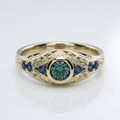 Gold Opal Sapphire Vintage Ring