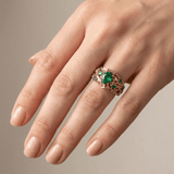 Gold Emerald Sapphire Vintage Ring